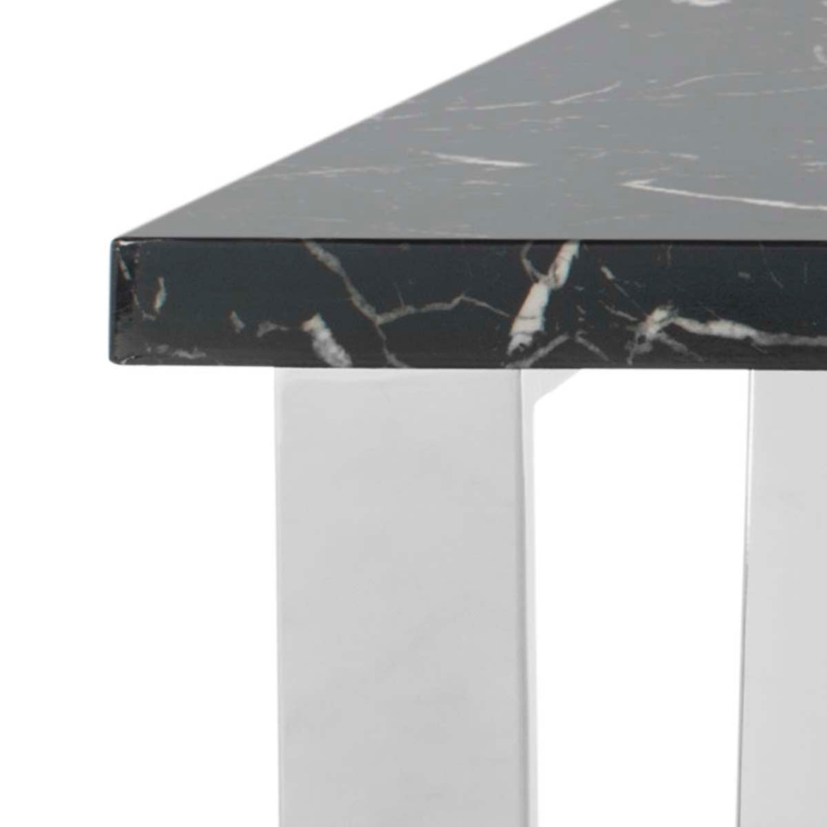 Safavieh Carmen Square Coffee Table , COF6201 - Black Marble Veneer/Chrome Leg
