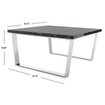 Safavieh Carmen Square Coffee Table , COF6201 - Black Marble Veneer/Chrome Leg