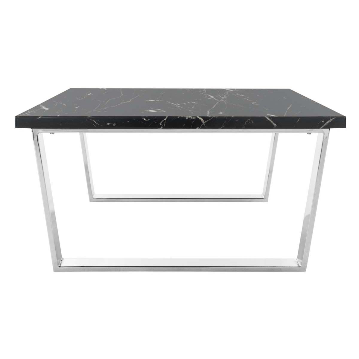 Safavieh Carmen Square Coffee Table , COF6201 - Black Marble Veneer/Chrome Leg