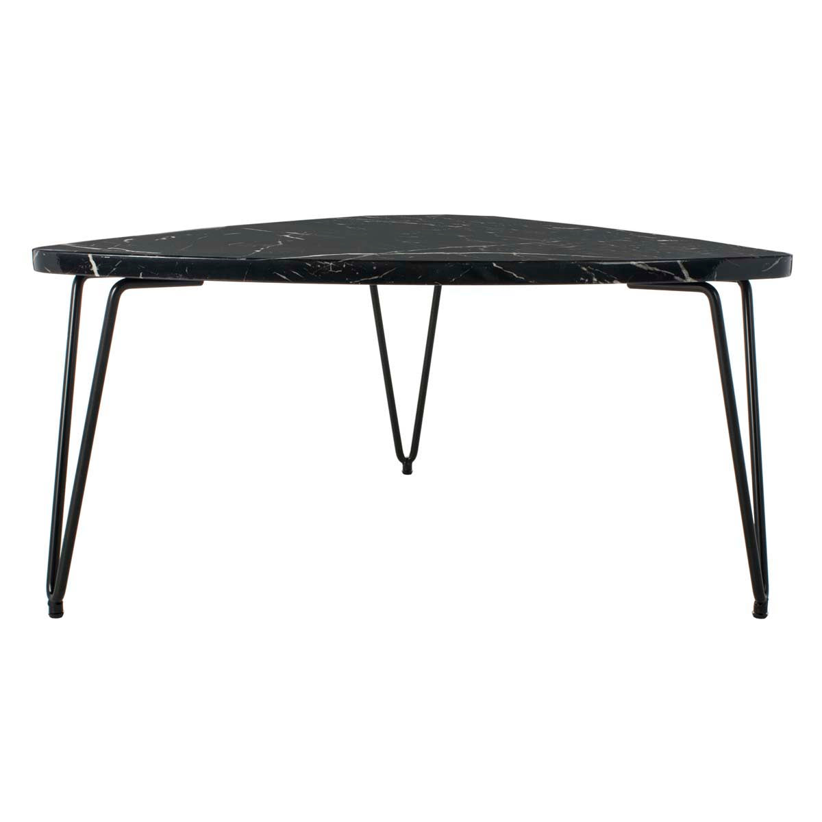 Safavieh Jacky Triangle Coffee Table , COF6202 - Black Marble Veneer/Black Metal