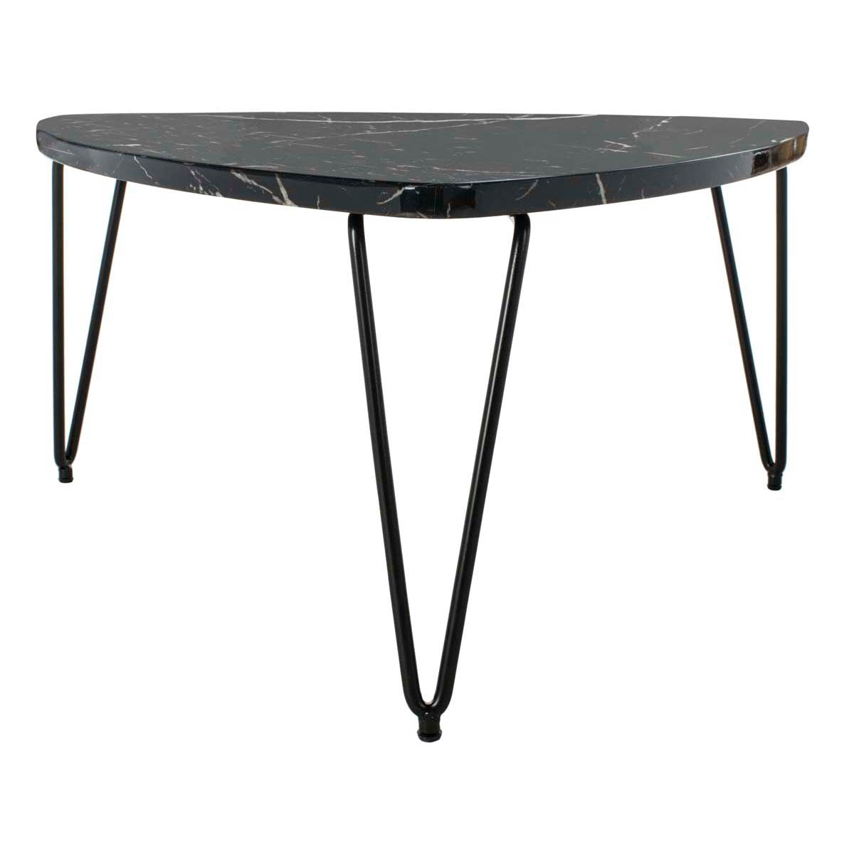 Safavieh Jacky Triangle Coffee Table , COF6202 - Black Marble Veneer/Black Metal