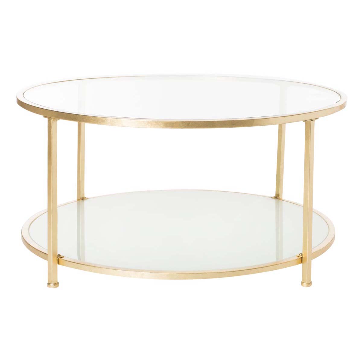 Safavieh Ivy 2 Tier Round Coffee Table , COF6203 - Glass/Gold Foil