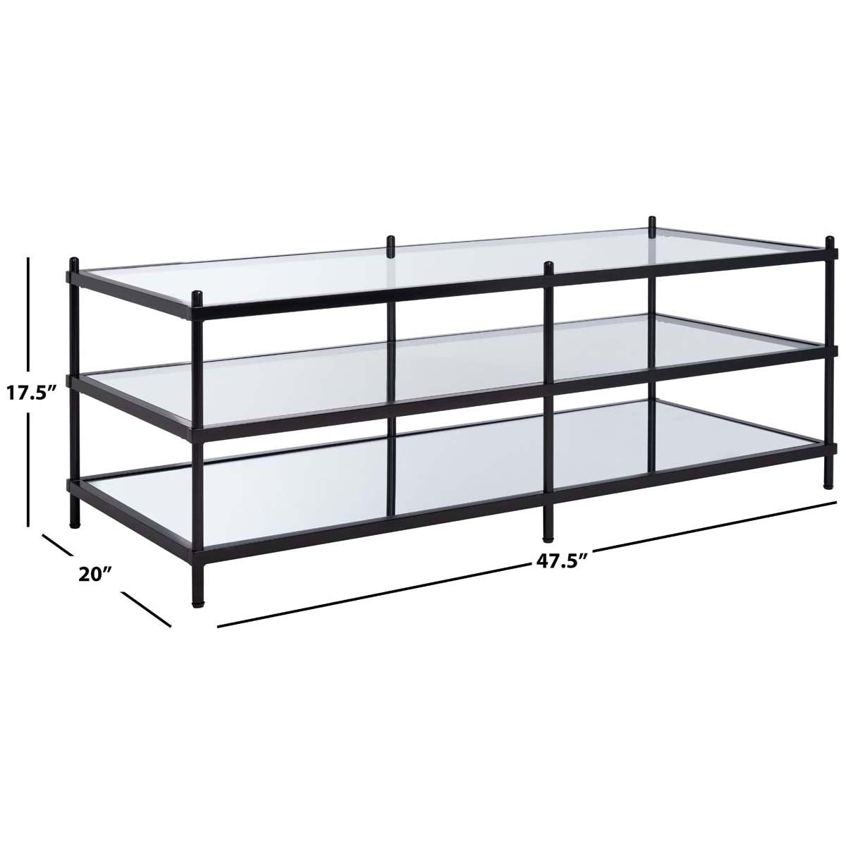 Safavieh Cathal Glass And Mirror Coffee Table , COF6204 - Black / Glass