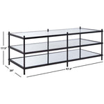 Safavieh Cathal Glass And Mirror Coffee Table , COF6204 - Black / Glass