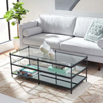 Safavieh Cathal Glass And Mirror Coffee Table , COF6204 - Black / Glass