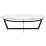 Safavieh Placido Oval Coffee Table , COF6206 - White Marble / Black