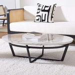 Safavieh Placido Oval Coffee Table , COF6206 - White Marble / Black