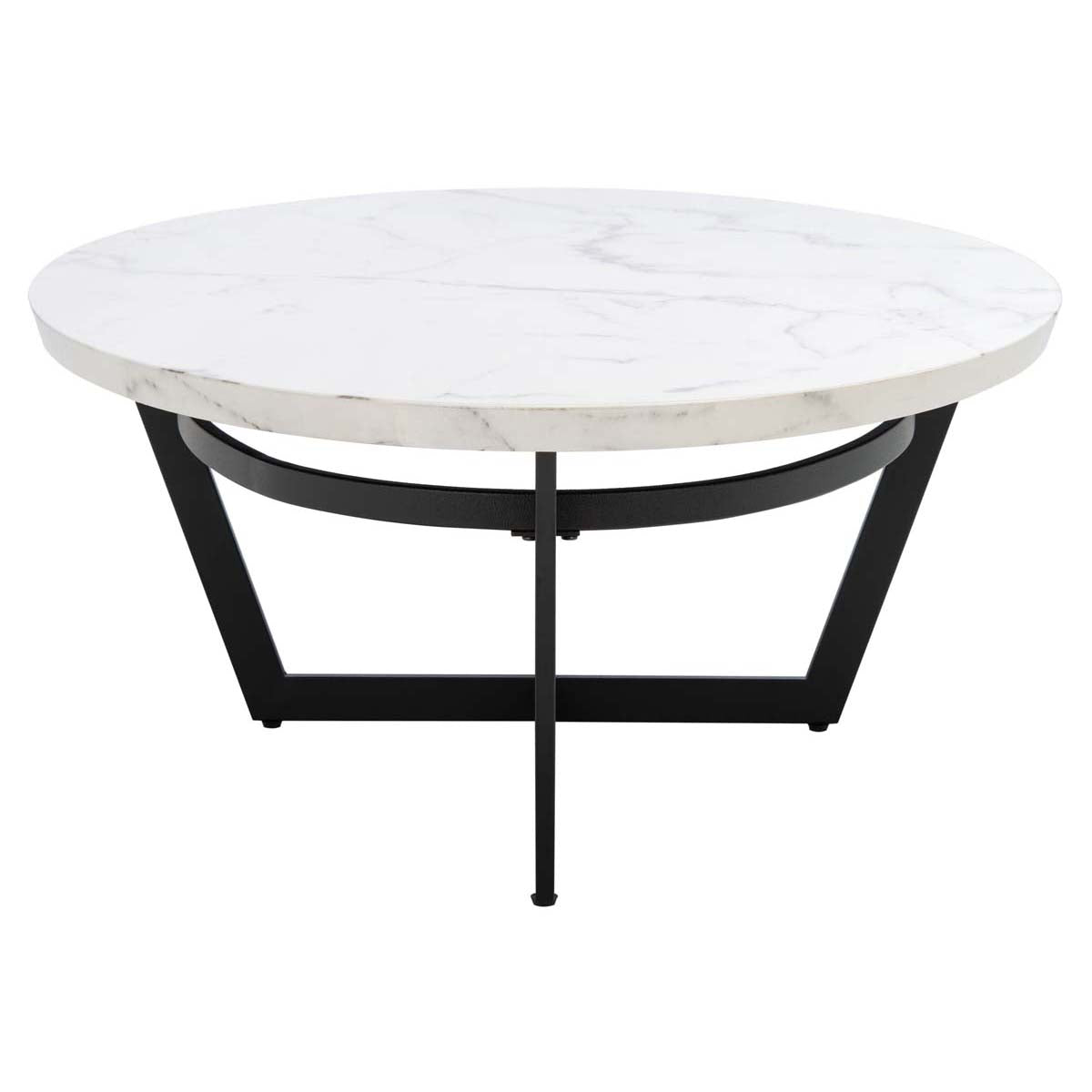 Safavieh Placido Oval Coffee Table , COF6206 - White Marble / Black