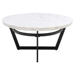 Safavieh Placido Oval Coffee Table , COF6206 - White Marble / Black