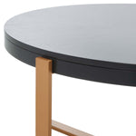 Safavieh Navya Round Coffee Table , COF6207 - Black Top / Gold Legs