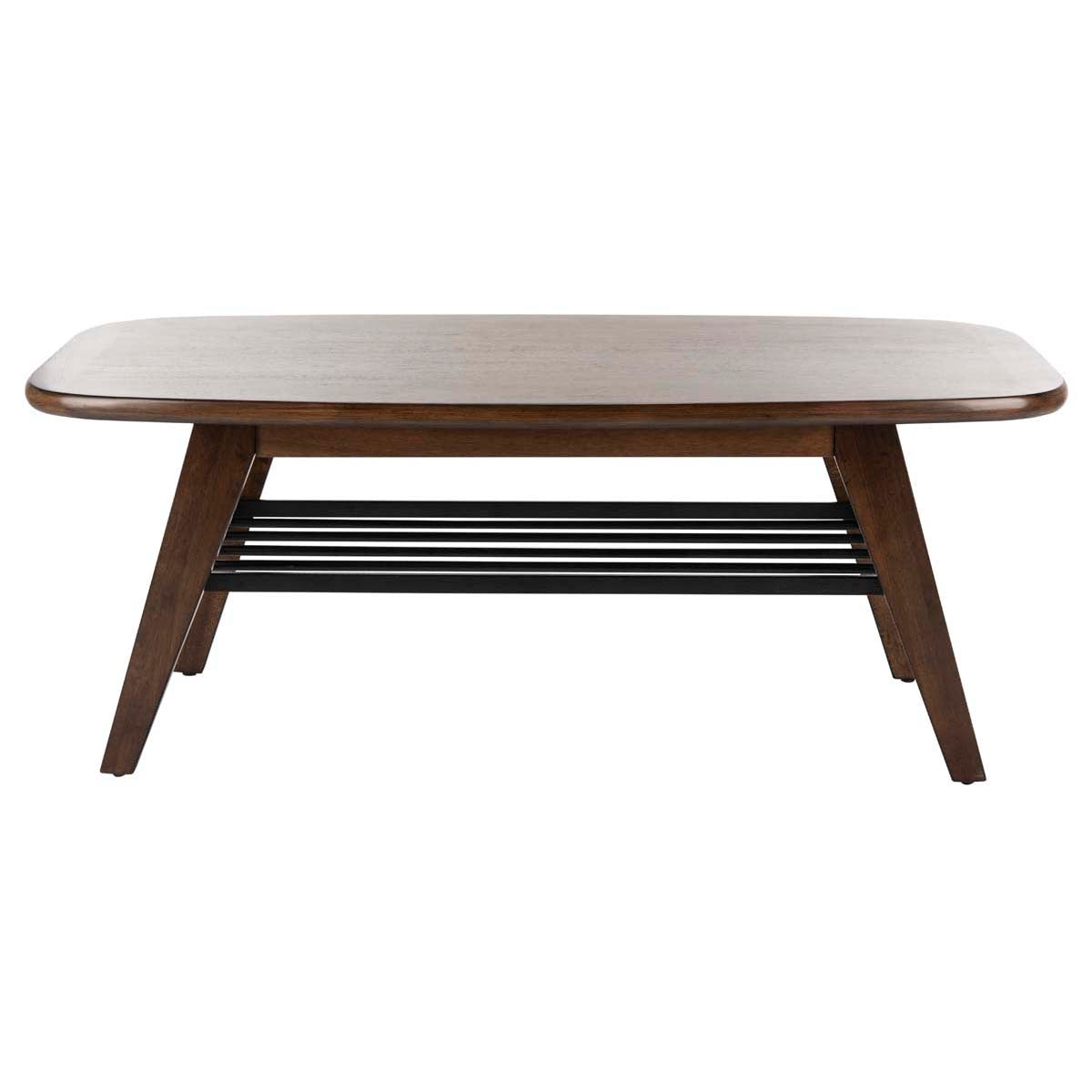 Safavieh Oren 2 Tier Coffee Table , COF6400 - Walnut/Black Metal
