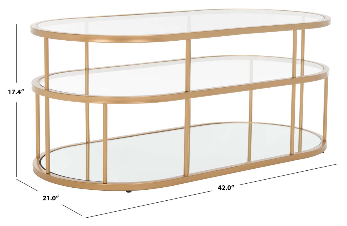 Safavieh Layta 3 Shelf Coffee Table , COF6402 - Gold/Glass
