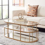 Safavieh Layta 3 Shelf Coffee Table , COF6402 - Gold/Glass