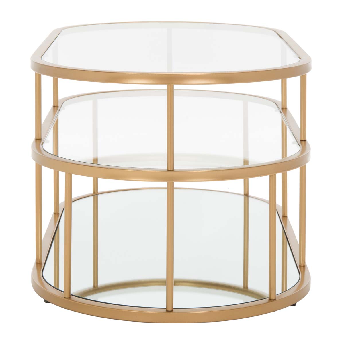 Safavieh Layta 3 Shelf Coffee Table , COF6402 - Gold/Glass