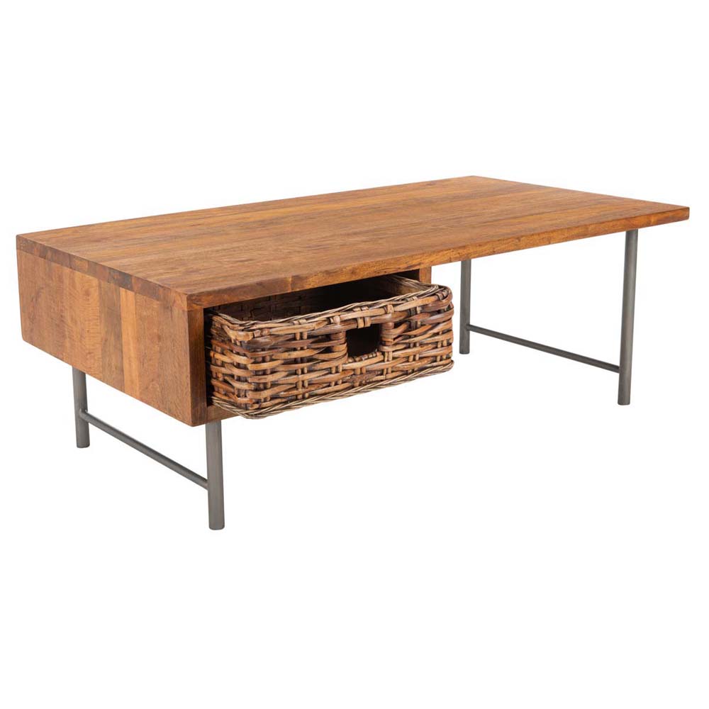 Safavieh Allester 1 Rattan Drawer Coffee Table , COF6504 - Brown/Black