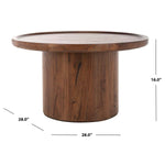 Safavieh Devin Round Pedestal Coffee Table , COF6600 - Dark Oak
