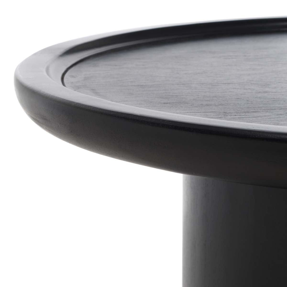 Safavieh Devin Round Pedestal Coffee Table , COF6600 - Black With White Wash Distressing