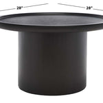 Safavieh Devin Round Pedestal Coffee Table , COF6600 - Black With White Wash Distressing