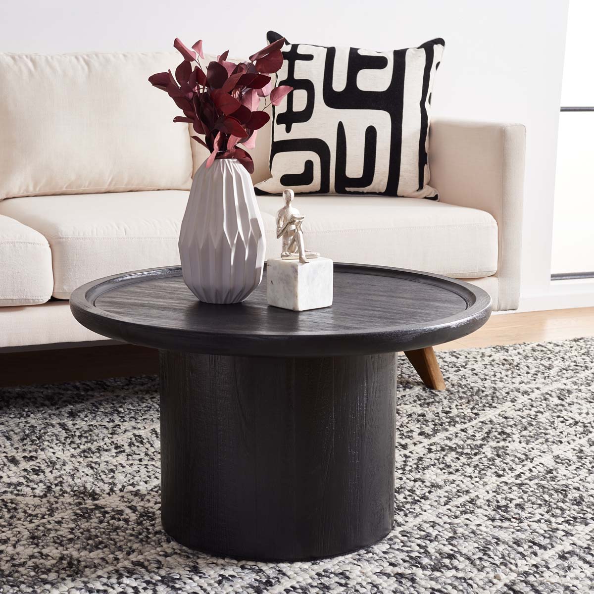 Safavieh Devin Round Pedestal Coffee Table , COF6600 - Black