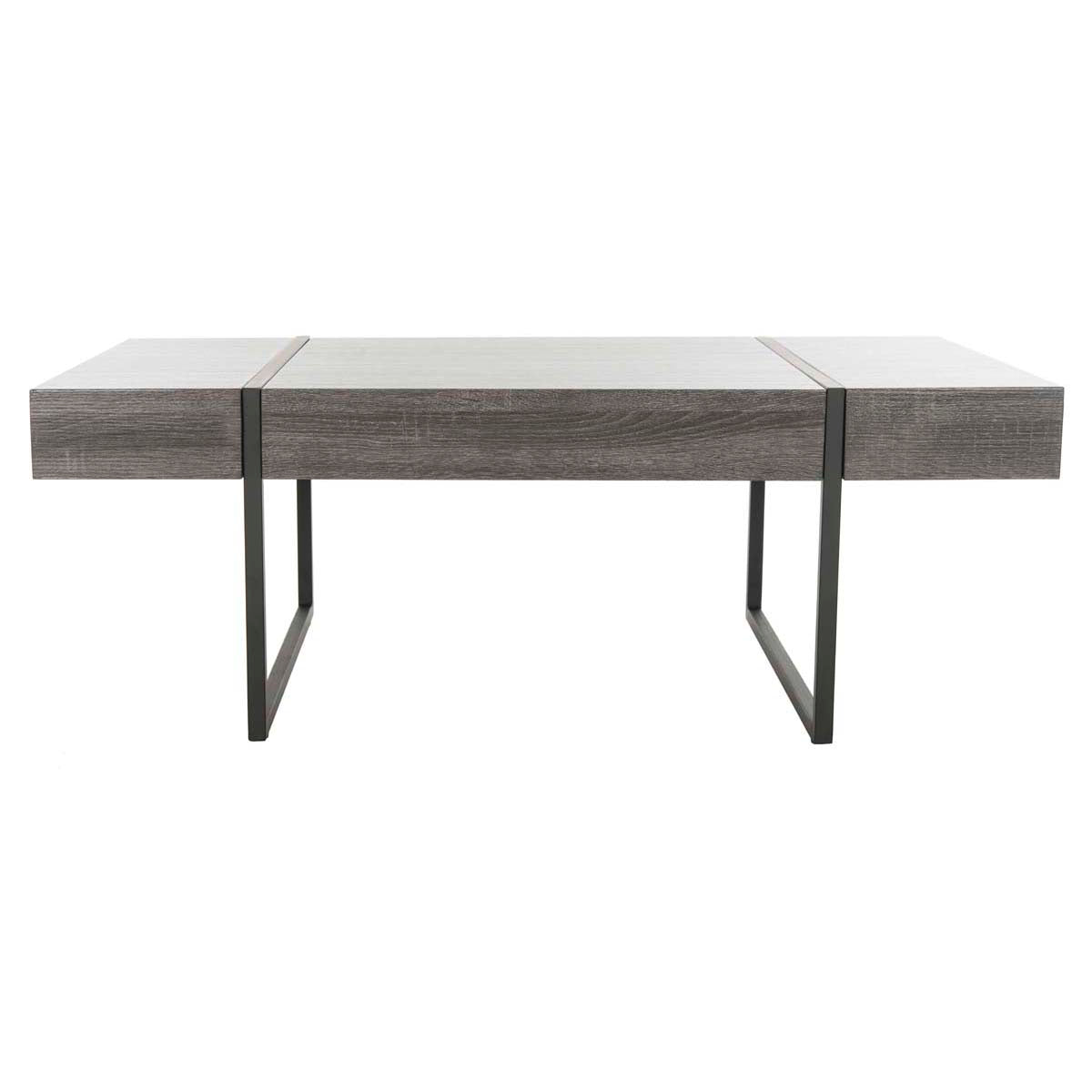 Safavieh Tristan Rectangular Modern Coffee Table , COF7000 - Black / Black Metal Legs