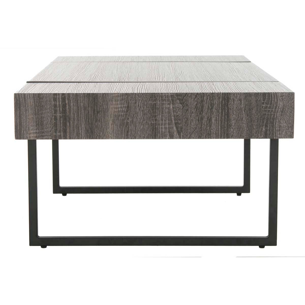 Safavieh Tristan Rectangular Modern Coffee Table , COF7000 - Black / Black Metal Legs