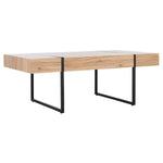 Safavieh Tristan Rectangular Modern Coffee Table, COF7000 - Natural / Black Metal Legs