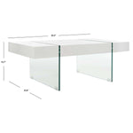 Safavieh Jacob Rectangular Glass Leg Modern Coffee Table , COF7001 - White / Glass