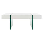Safavieh Jacob Rectangular Glass Leg Modern Coffee Table , COF7001 - White / Glass