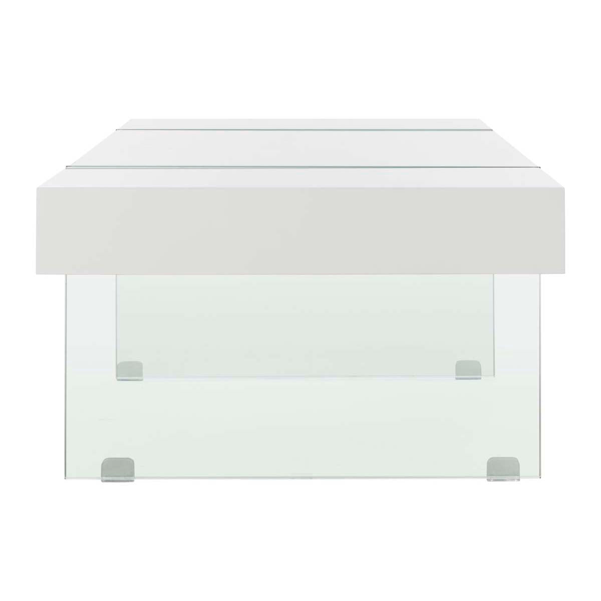 Safavieh Jacob Rectangular Glass Leg Modern Coffee Table , COF7001 - White / Glass