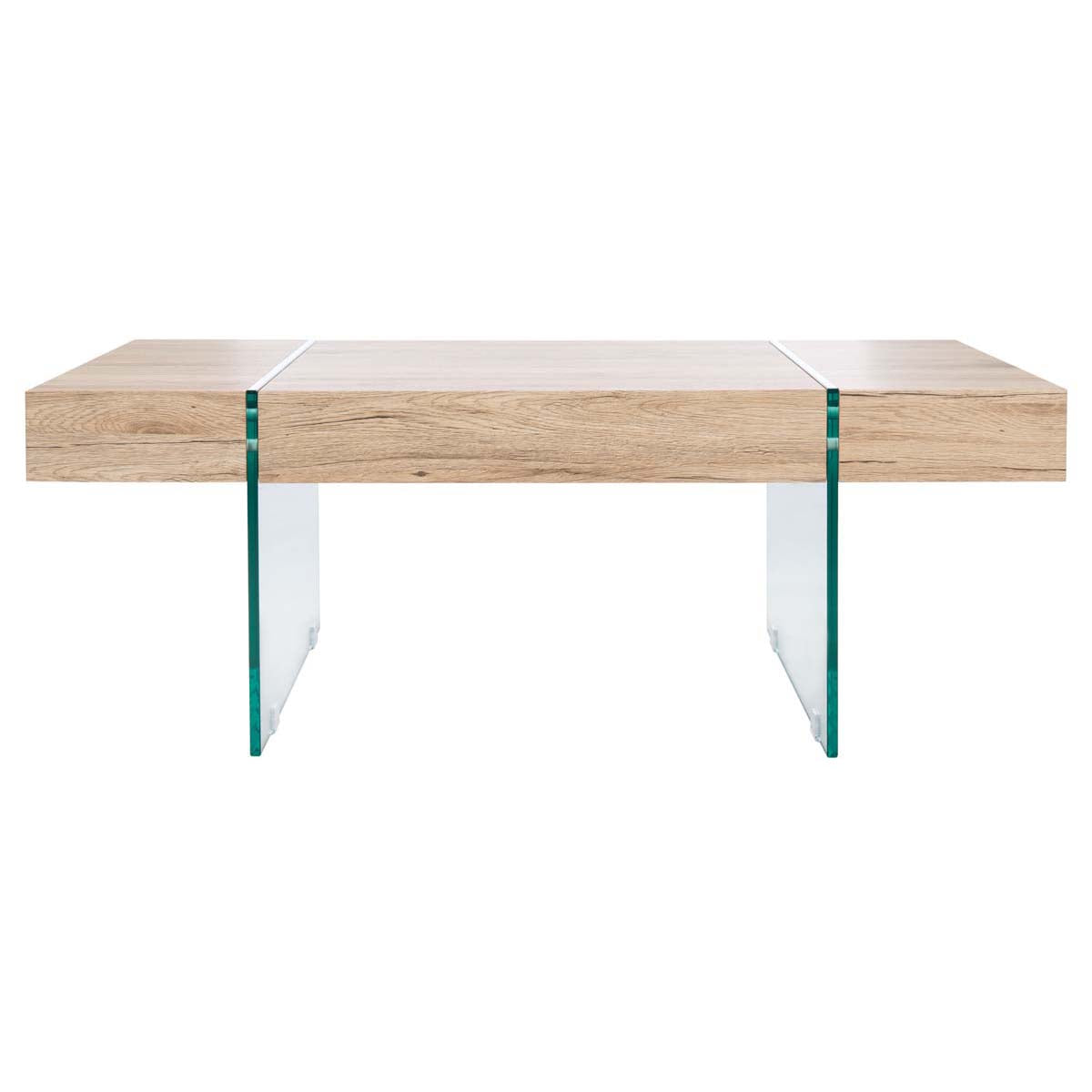 Safavieh Jacob Rectangular Glass Leg Modern Coffee Table, COF7001 - Natural / Glass