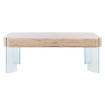 Safavieh Katelyn Rectangular Contemporary Glass Leg Coffee Table, COF7002 - Natural / Glass