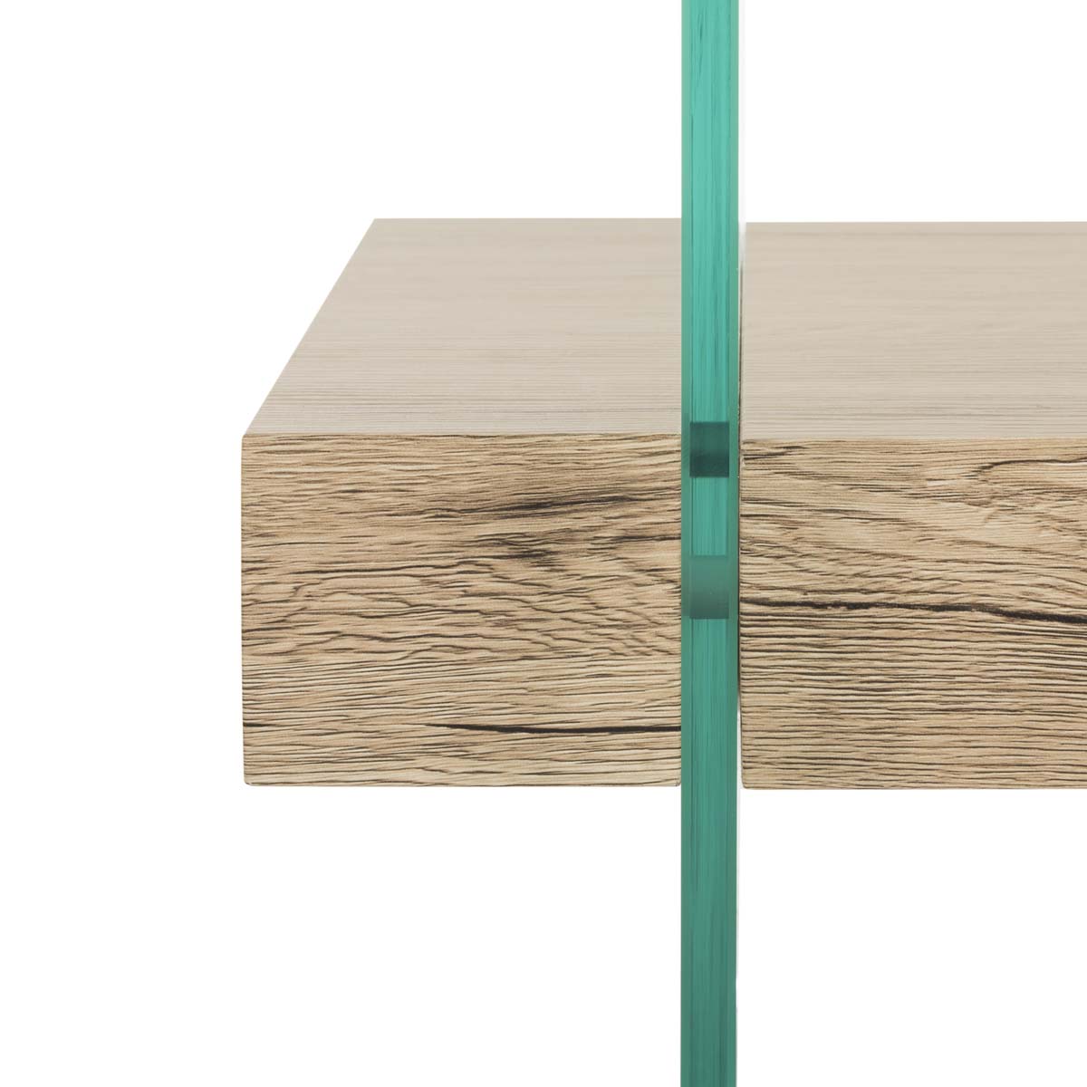 safavieh kayley glass coffee table, cof7004 - Glass / Natural Wood Rack