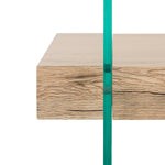 safavieh kayley glass coffee table, cof7004 - Glass / Natural Wood Rack
