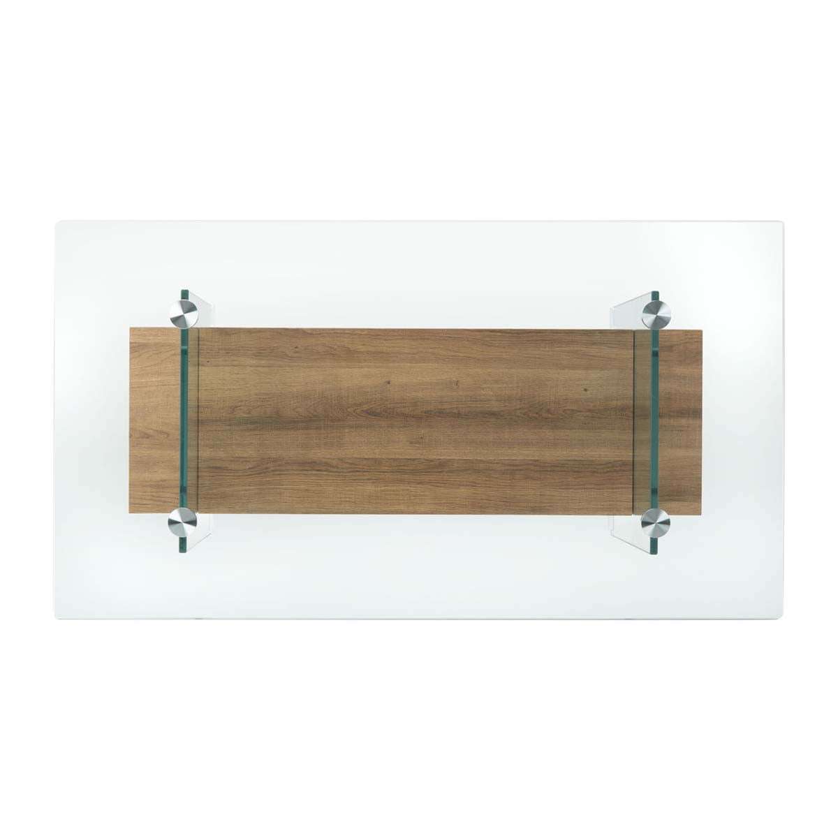 safavieh kayley glass coffee table, cof7004 - Glass / Natural Brown Wood Shelf
