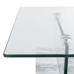 safavieh kayley glass coffee table, cof7004 - Glass / Faux White Marble