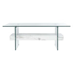 safavieh kayley glass coffee table, cof7004 - Glass / Faux White Marble