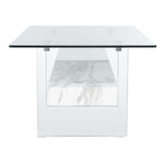 safavieh kayley glass coffee table, cof7004 - Glass / Faux White Marble