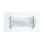 safavieh kayley glass coffee table, cof7004 - Glass / Faux White Marble