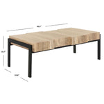 Safavieh Alexander Rectangular Contemporary Rustic Coffee Table , COF7005 - Canyon Grey / Black