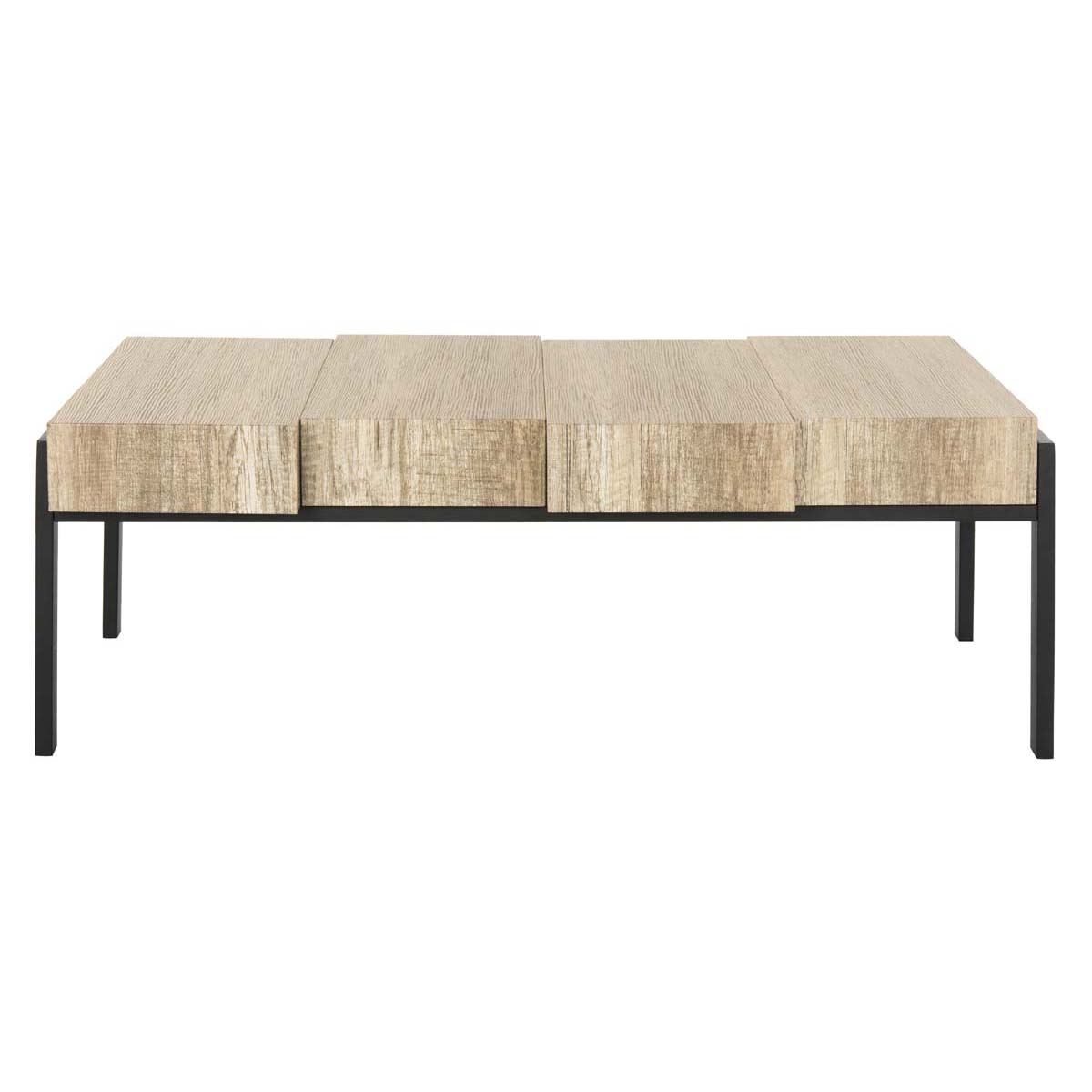 Safavieh Alexander Rectangular Contemporary Rustic Coffee Table , COF7005 - Canyon Grey / Black