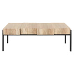 Safavieh Alexander Rectangular Contemporary Rustic Coffee Table , COF7005 - Canyon Grey / Black