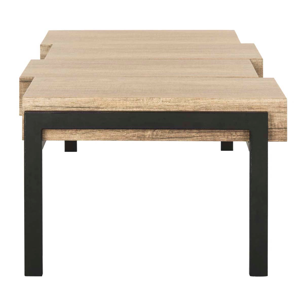 Safavieh Alexander Rectangular Contemporary Rustic Coffee Table , COF7005 - Canyon Grey / Black