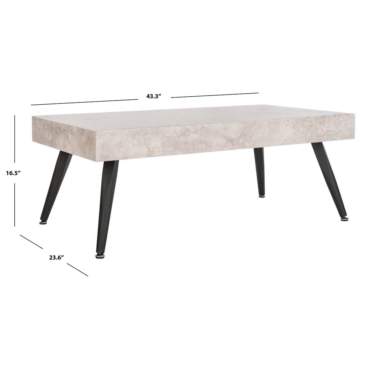 Safavieh Cedric Rectangular Midcentury Modern Coffee Table , COF7007 - Light Grey / Black Metal Legs