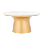 Safavieh Mila Pedestal Coffee Table , COF7200 - White Marble/Brass