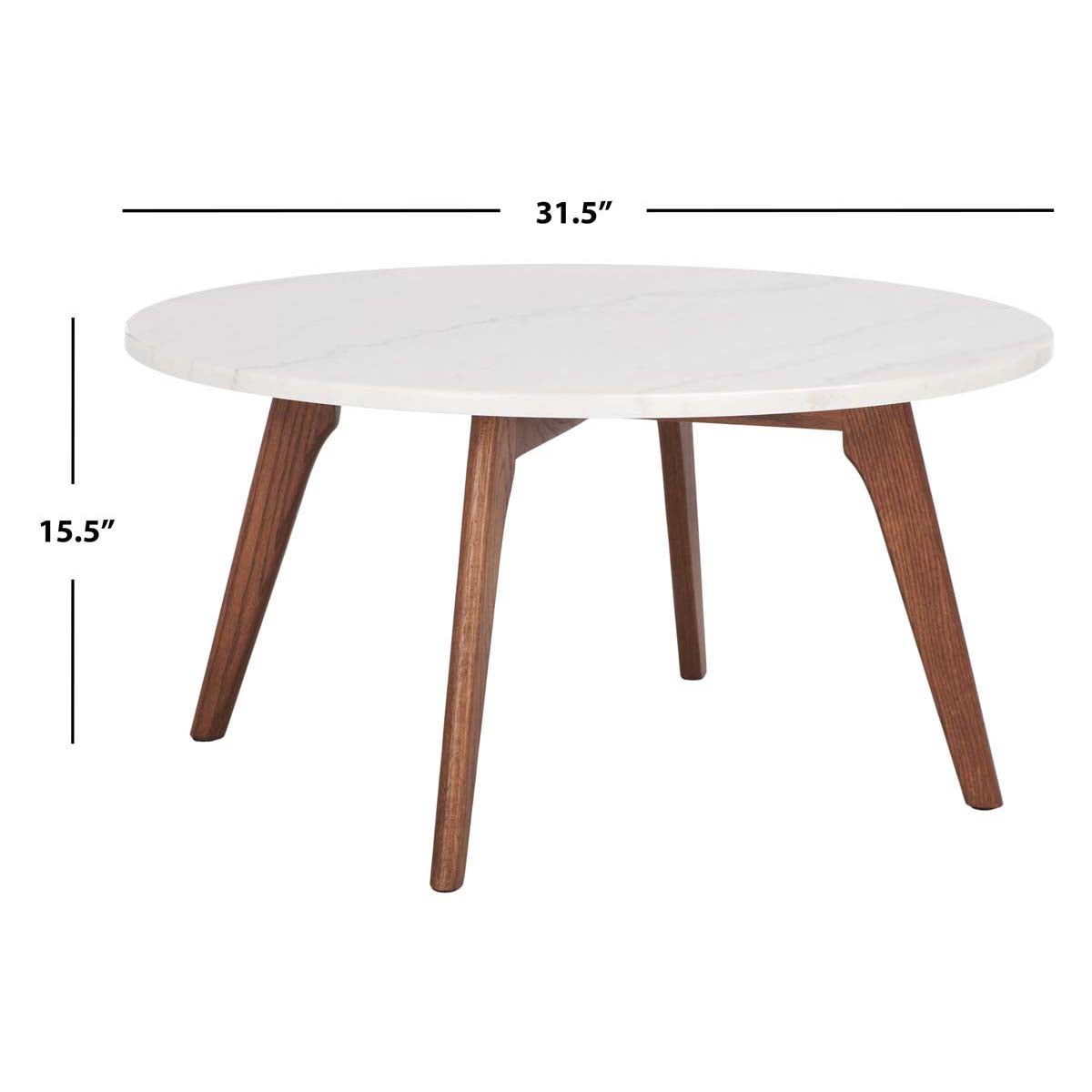 Safavieh Syrio Round Marble Coffee Table , COF8100 - Marble / Walnut