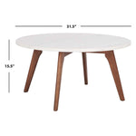 Safavieh Syrio Round Marble Coffee Table , COF8100 - Marble / Walnut
