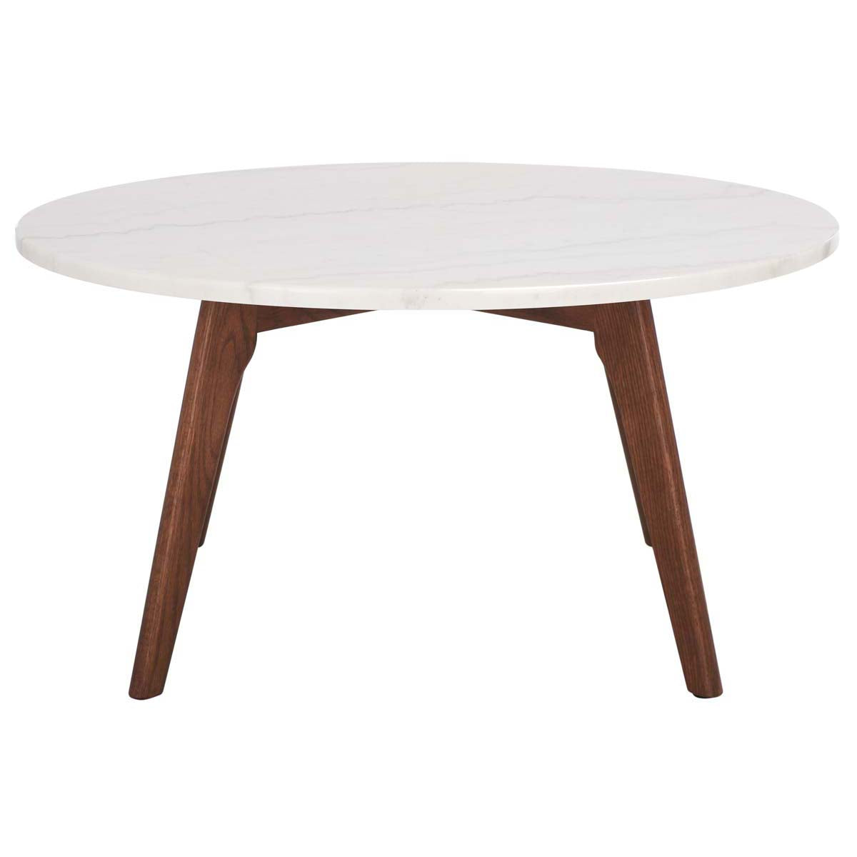 Safavieh Syrio Round Marble Coffee Table , COF8100 - Marble / Walnut