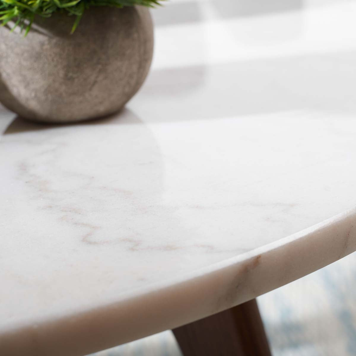 Safavieh Syrio Round Marble Coffee Table , COF8100 - Marble / Walnut