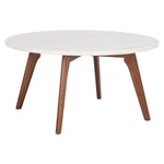 Safavieh Syrio Round Marble Coffee Table , COF8100 - Marble / Walnut