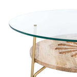 Safavieh Flora Round Coffee Table , COF9005 - Natural/Brass